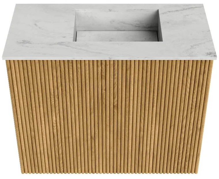 Mondiaz Joya DLux 50cm toiletmeubel oak met wastafel faye rechts 1 kraangat opalo