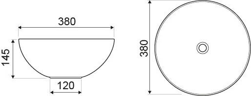 Kerra KR 301 waskom 38cm zwart met wit