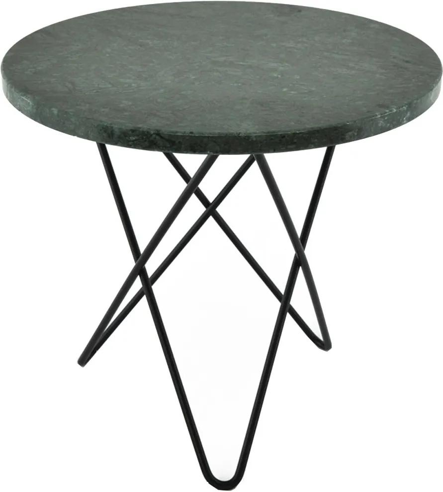 OX Denmarq Mini O Table bijzettafel zwart onderstel - groen marmer tafelblad 40
