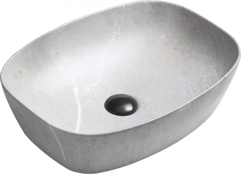 Mexen Editta opbouw wastafel 49 x 37 cm, grijze steen - 21384962