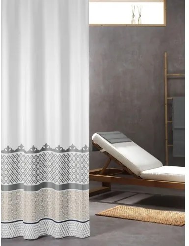 Douchegordijn Textiel Sealskin Marrakech Polyester Zilver/Goud 180x200cm
