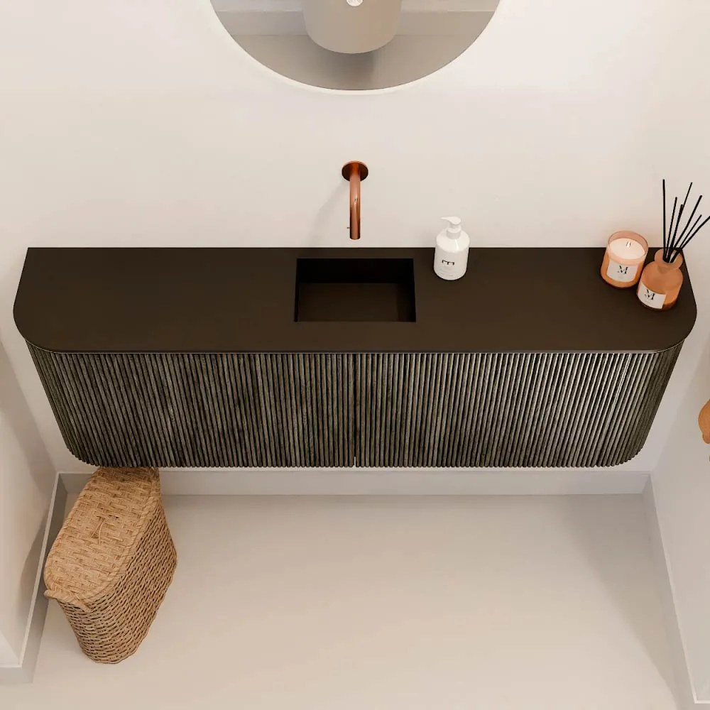 Mondiaz Joya 125cm toiletmeubel ronding links/rechts shadow met wastafel faye midden zonder kraangat urban