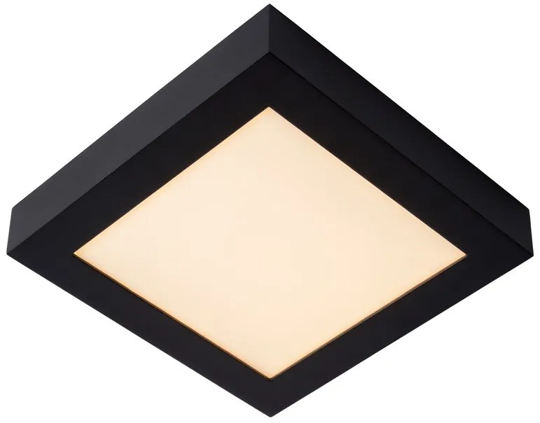 Lucide Brice vierkante plafondlamp 22cm 20W zwart