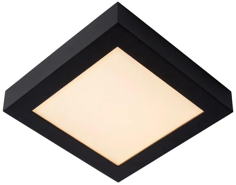 Lucide Brice vierkante plafondlamp 22cm 20W zwart