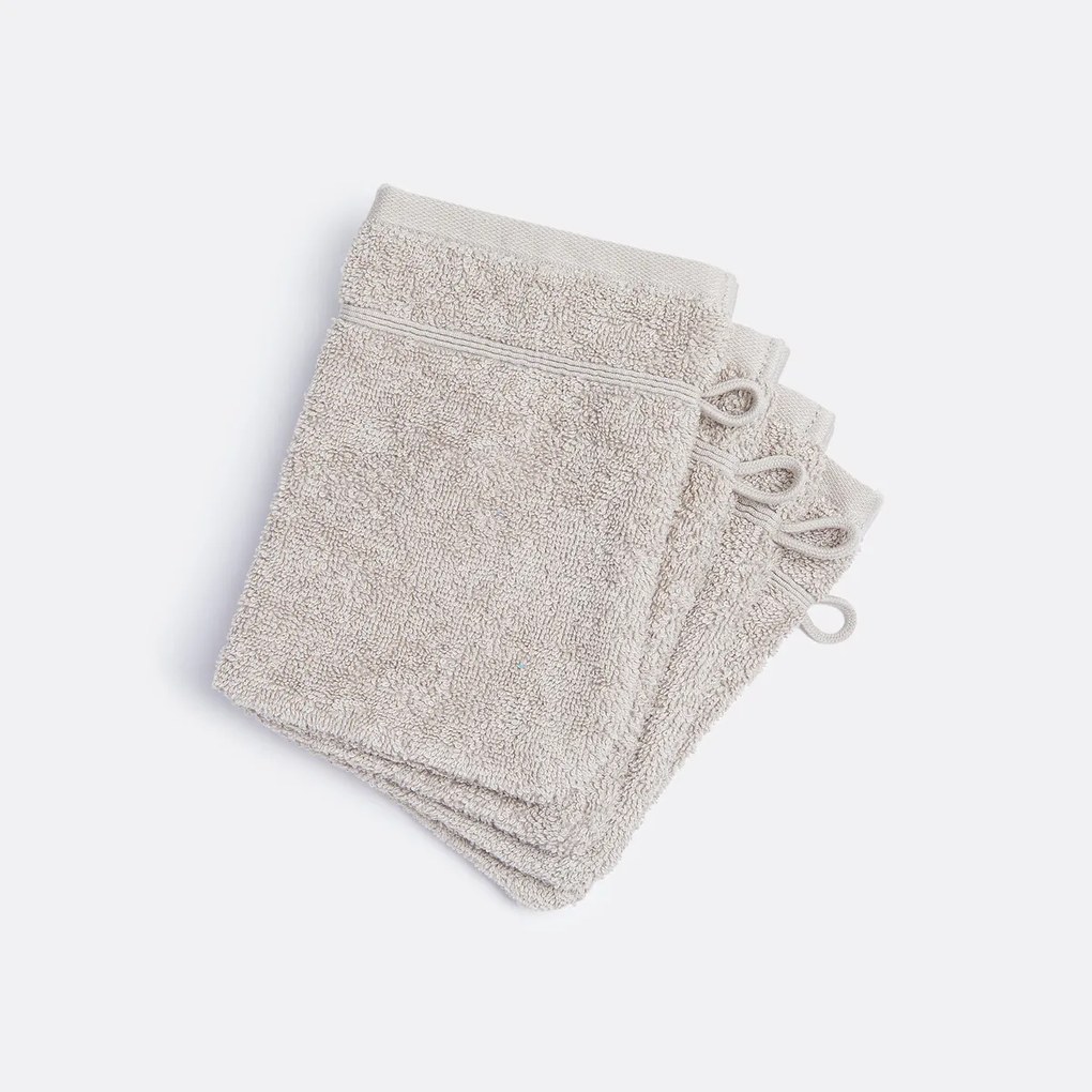 Set van 4 washandjes in bouclette badstof, Zavara