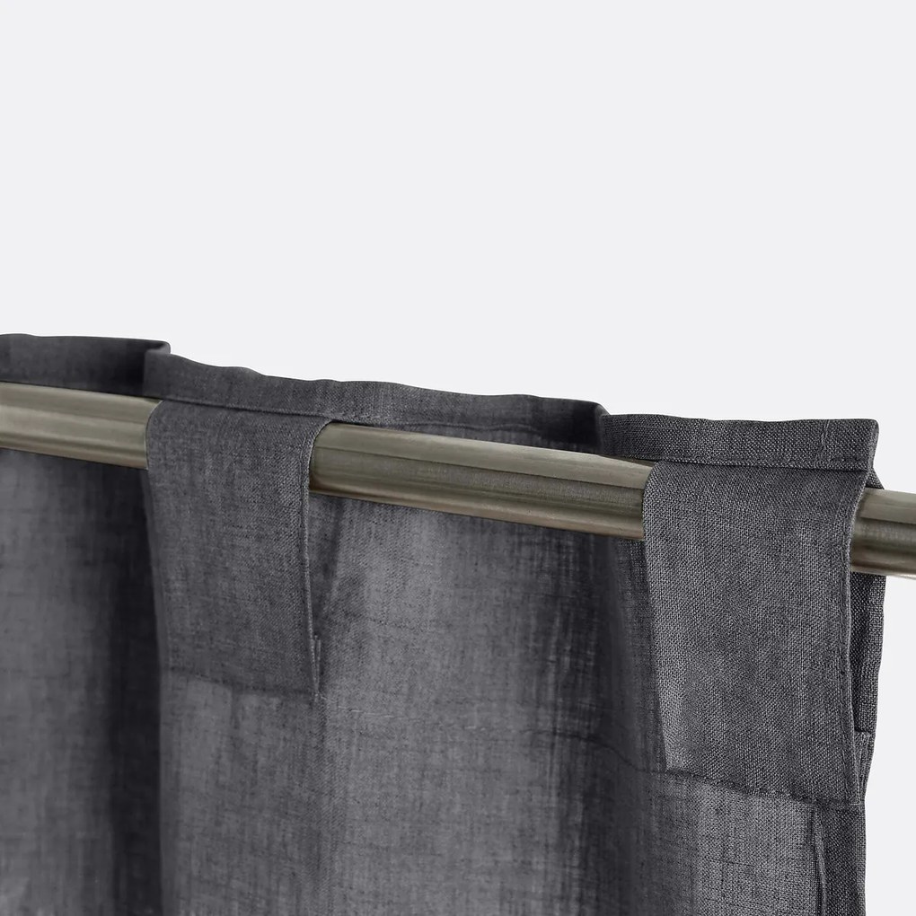 Gordijn in gewassen linnen met verdekte lussen, radiator, Onega