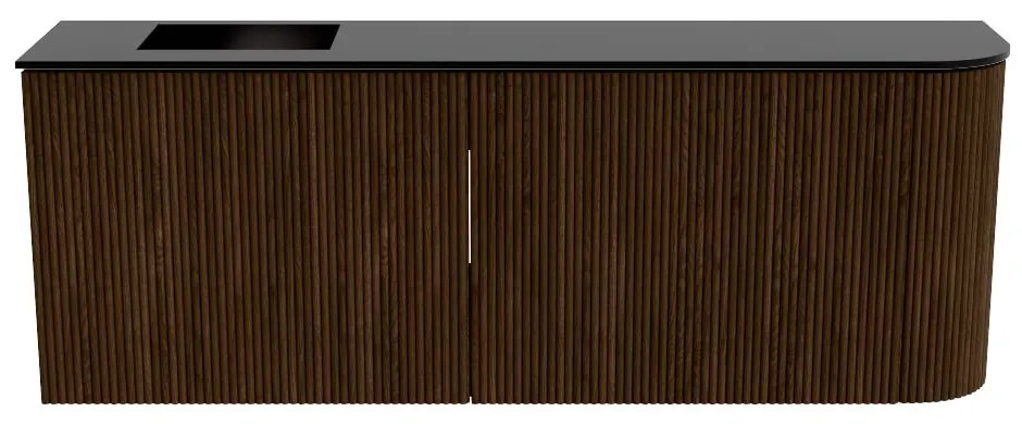 Mondiaz Joya 110cm toiletmeubel ronding rechts walnut met wastafel faye links zonder kraangat urban