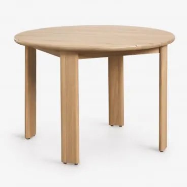 Ronde Eettafel Ø110 Cm Van Acaciahout Uleno Lichte Acaciekleur - Sklum