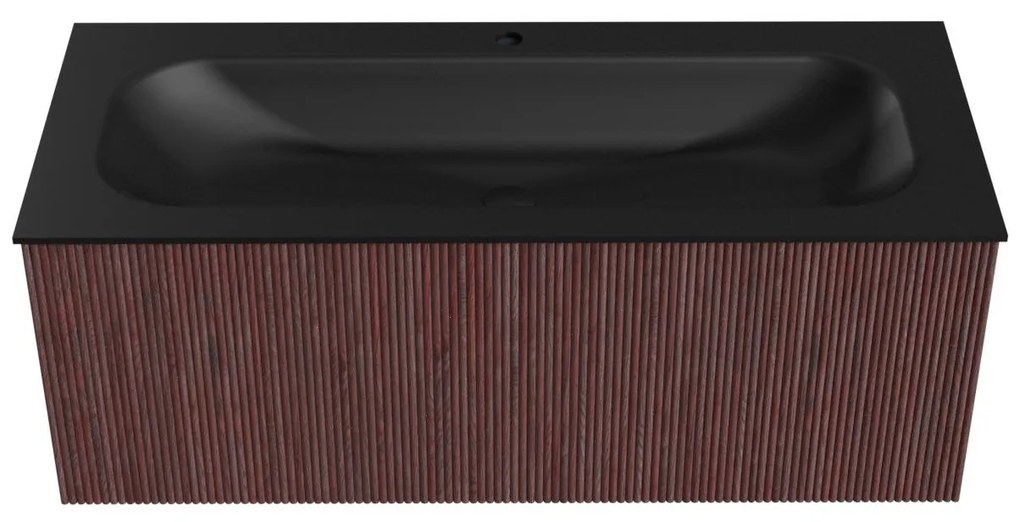 Mondiaz Kurve 110cm badmeubel ruby met 1 lade en wastafel big medium midden 1 kraangat urban