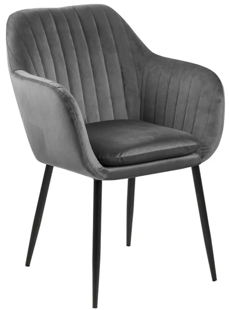 Eetkamerstoel Met Arm Grijs Velvet