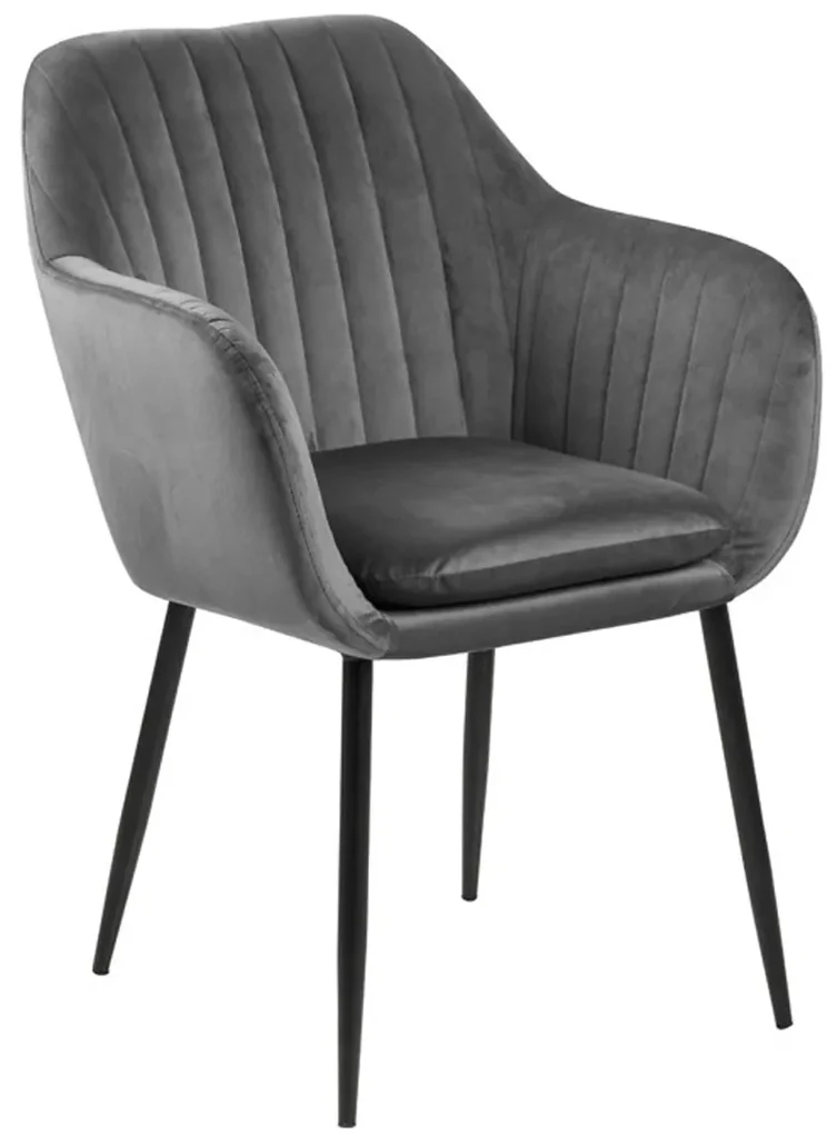 Eetkamerstoel Met Arm Grijs Velvet