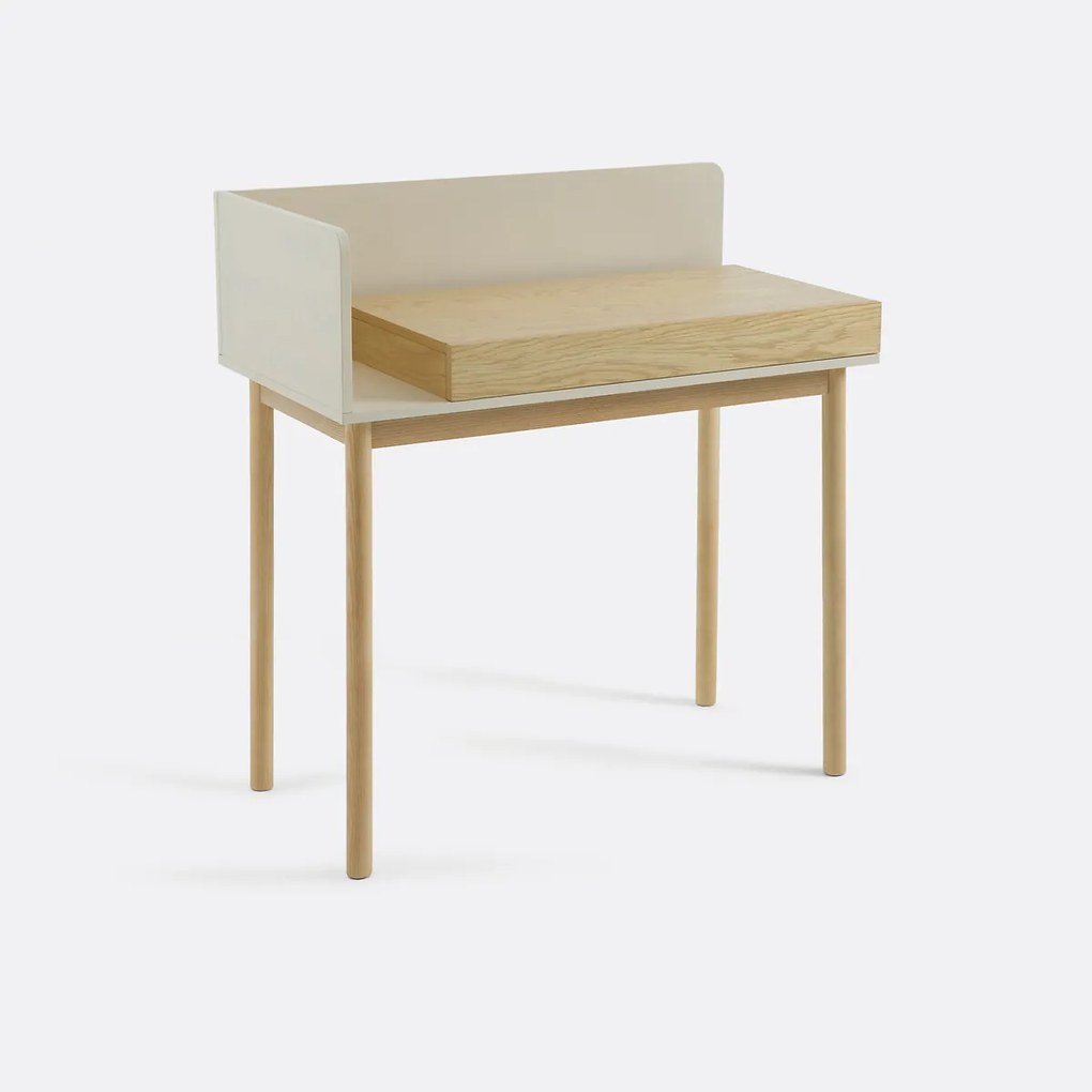 Bureau met 1 lade, eikenfineer, GRAPHY