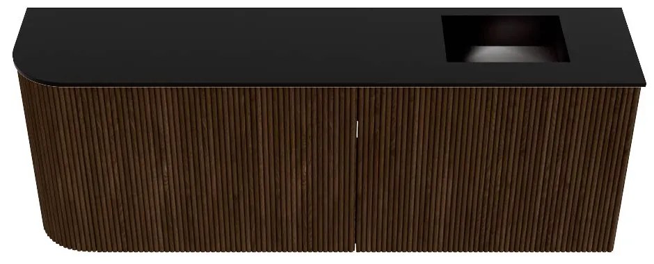 Mondiaz Joya 110cm toiletmeubel ronding links walnut met wastafel faye rechts zonder kraangat urban
