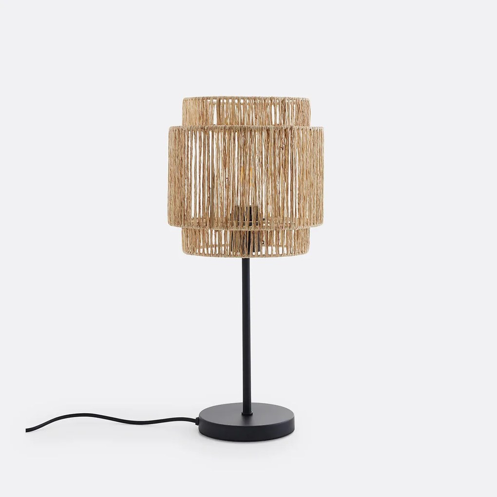 Tafellamp in metaal en hennep, Yaku