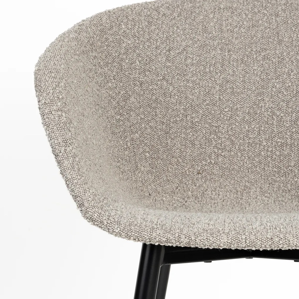 Design Kuipstoel Grijs Boucle