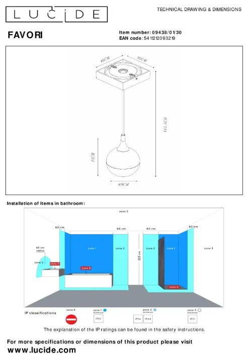 Lucide Favori plafondlamp 50W zwart mat