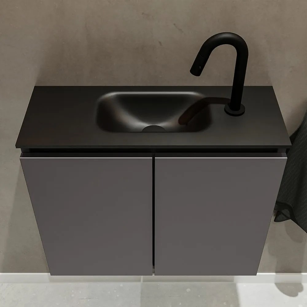 Mondiaz Ture 60cm toiletmeubel dark grey met wastafel urban midden 1 kraangat