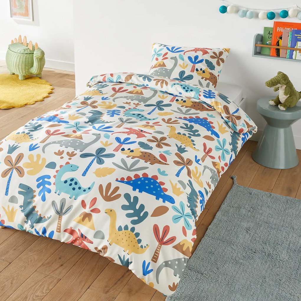 Bedset in recycled microvezel, rechthoekige kussensloop