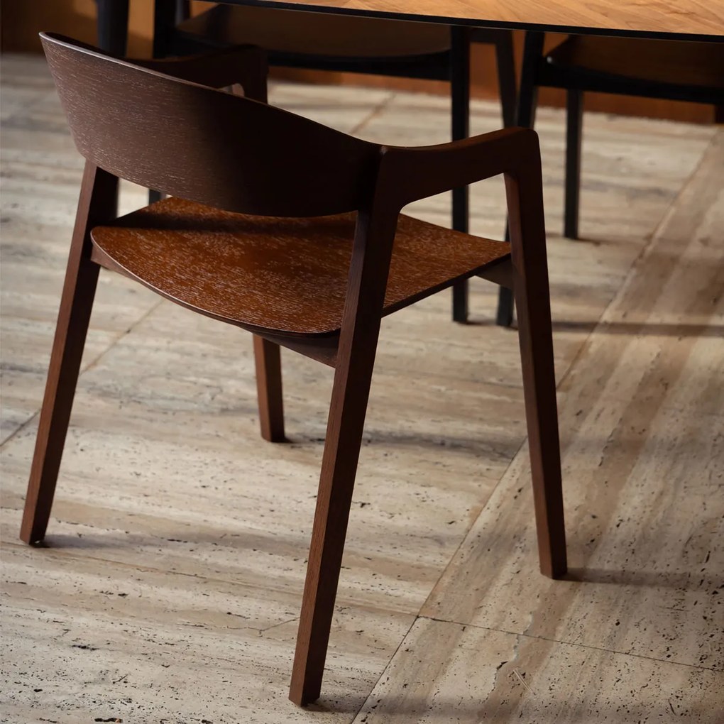 Stoel Van Gebogen Hout Walnoot