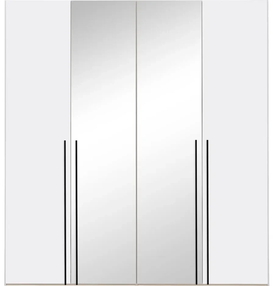 Goossens Kledingkast Easy Storage Ddk, Kledingkast 203 cm breed, 220 cm hoog, 2x draaideur en 2x spiegel draaideur midden