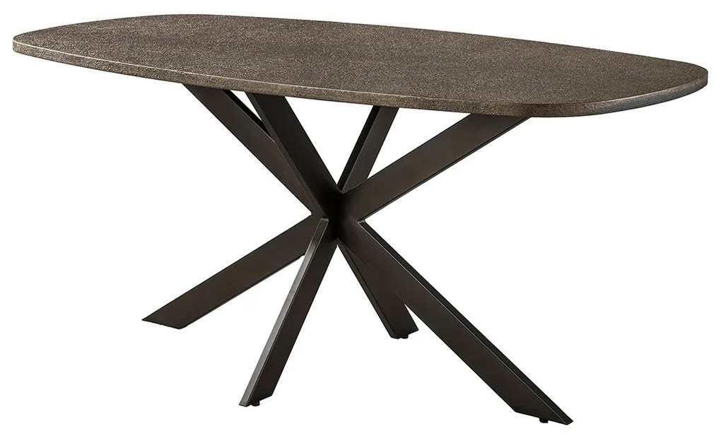 Ovale Eettafel Met Brons Blad 215cm - 180 X 95cm.