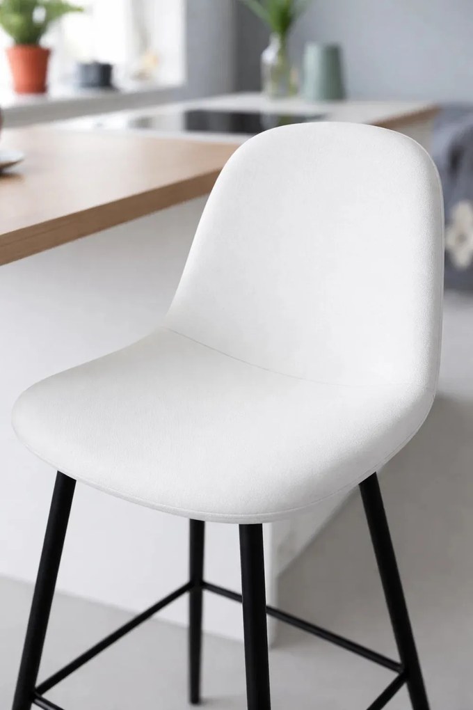 Zwarte Teok stoffen kruk