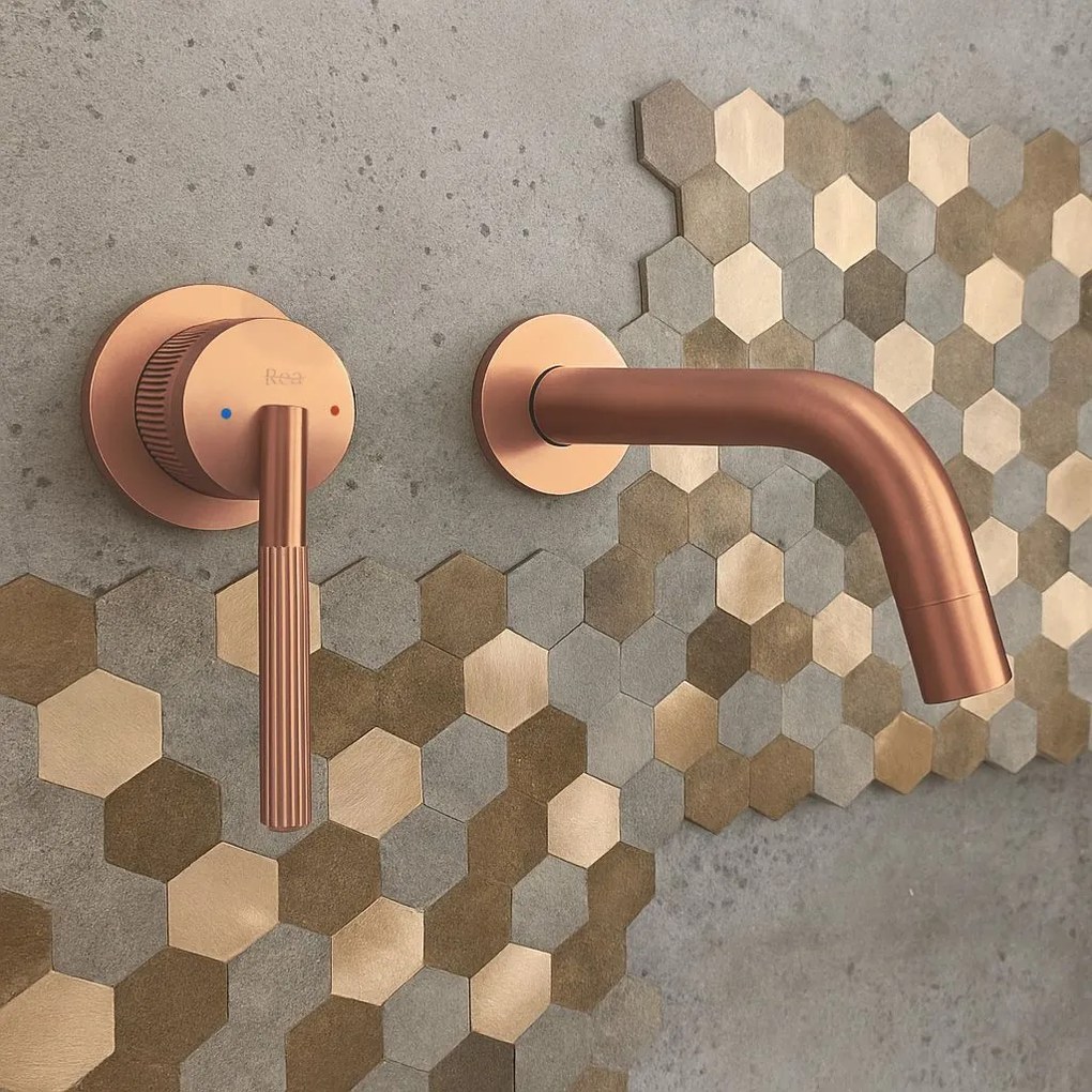 Inbouw wastafelkraan Rea Argon Brush Copper  + BOX