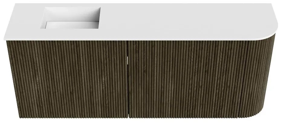 Mondiaz Joya 100cm toiletmeubel ronding rechts shadow met wastafel faye links zonder kraangat talc