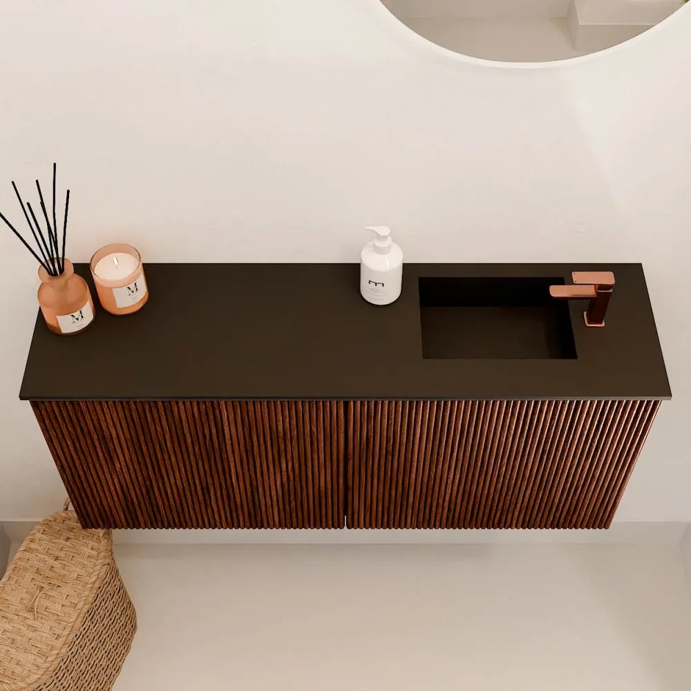 Mondiaz Joya 90cm toiletmeubel ruby met wastafel faye rechts 1 kraangat urban