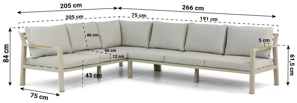 Dining Loungeset 6 personen Aluminium Taupe Lifestyle Garden Furniture Terrasso