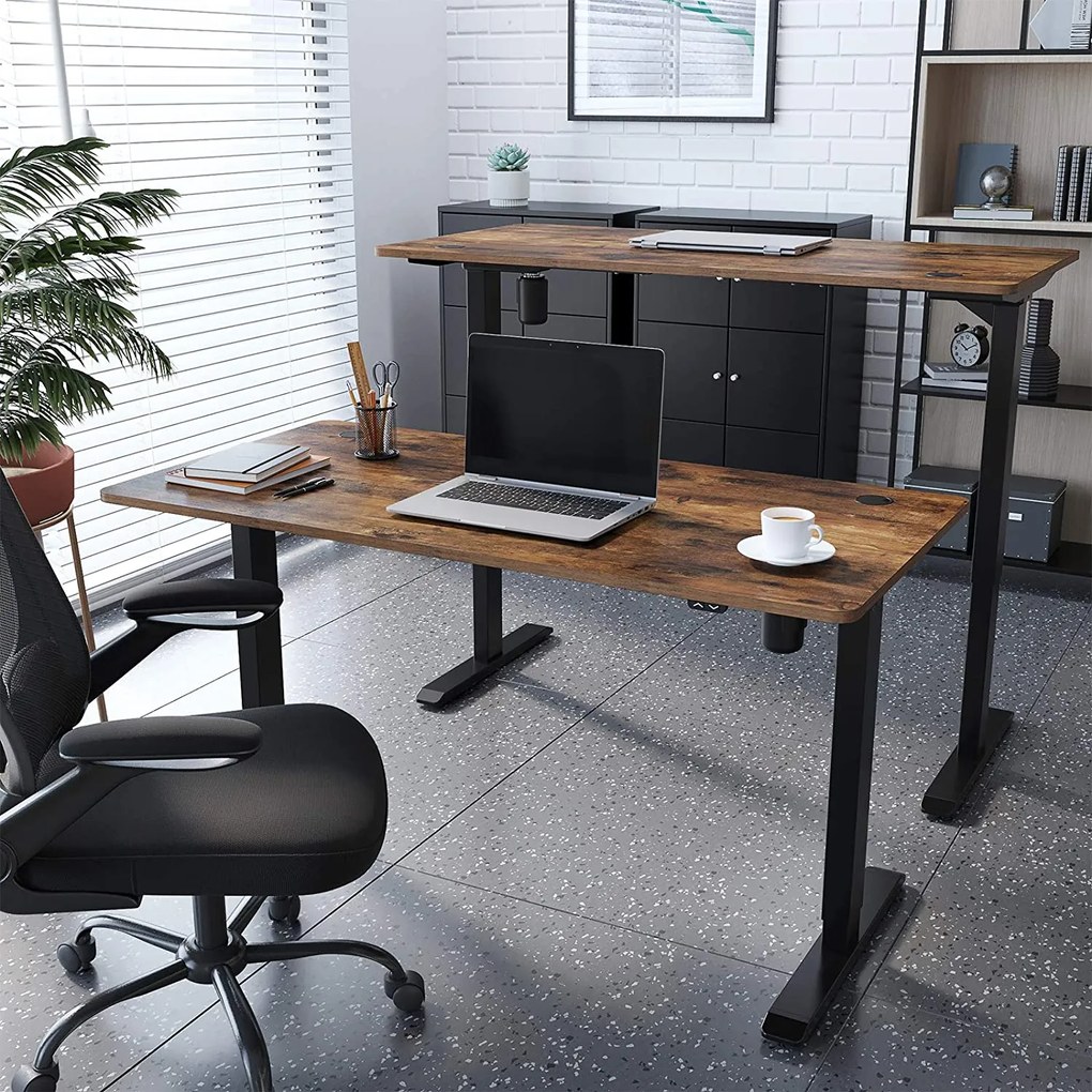 Nancy's Kingman Bureau - Elektrisch Verstelbaar - Zit-Statafel - Werkplek - Industrieel - 140 x 70 cm