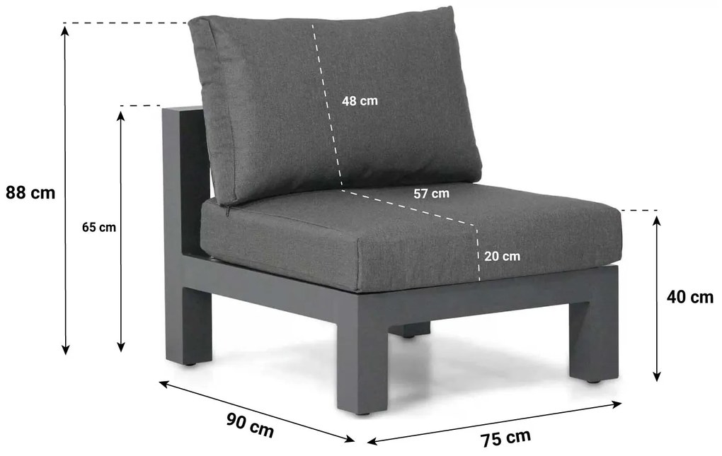 Lifestyle Garden Furniture Talai Midden Module Aluminium Grijs