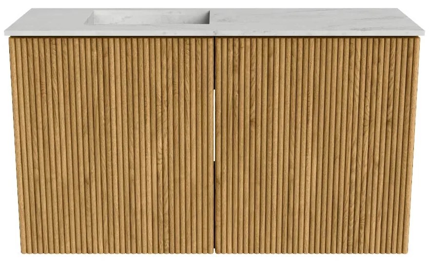 Mondiaz Joya DLux 70cm toiletmeubel oak met wastafel faye links 1 kraangat opalo