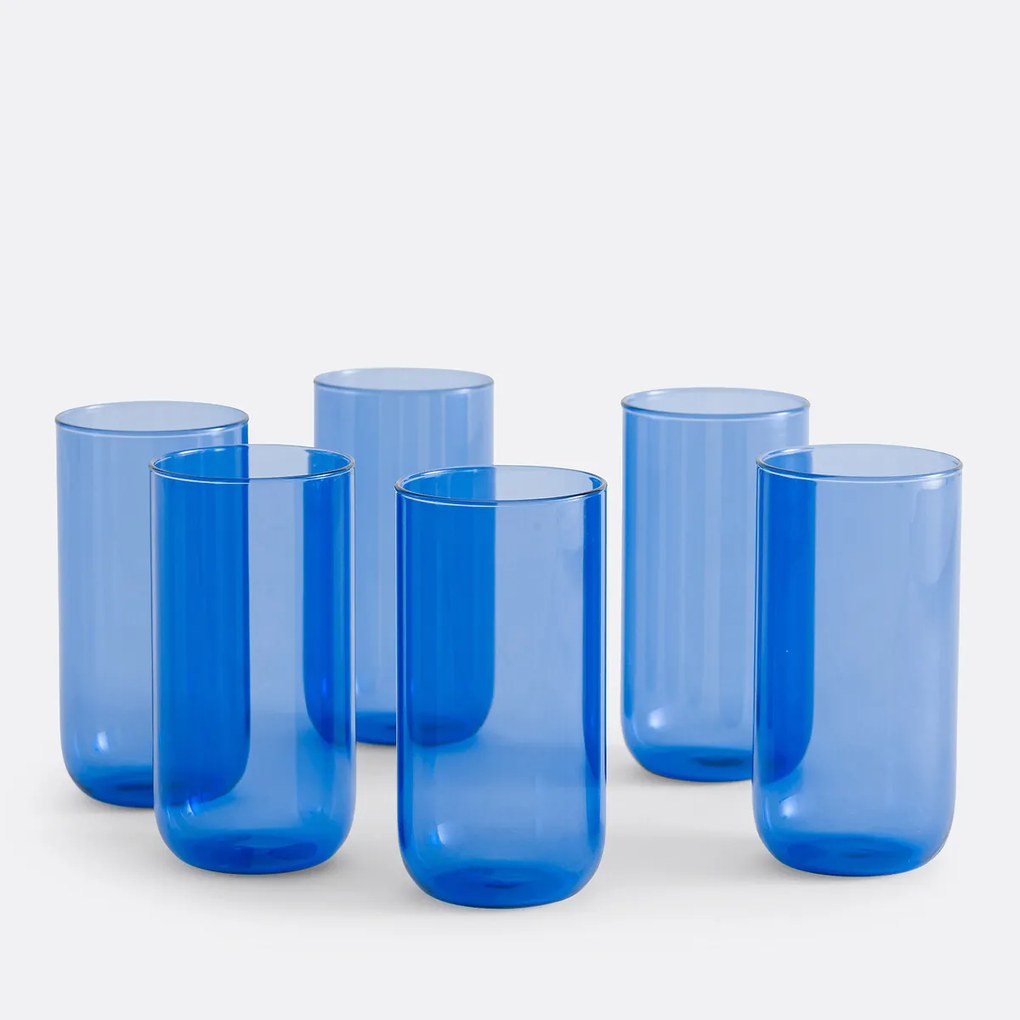 Set van 6 bekers in glas, Oryn