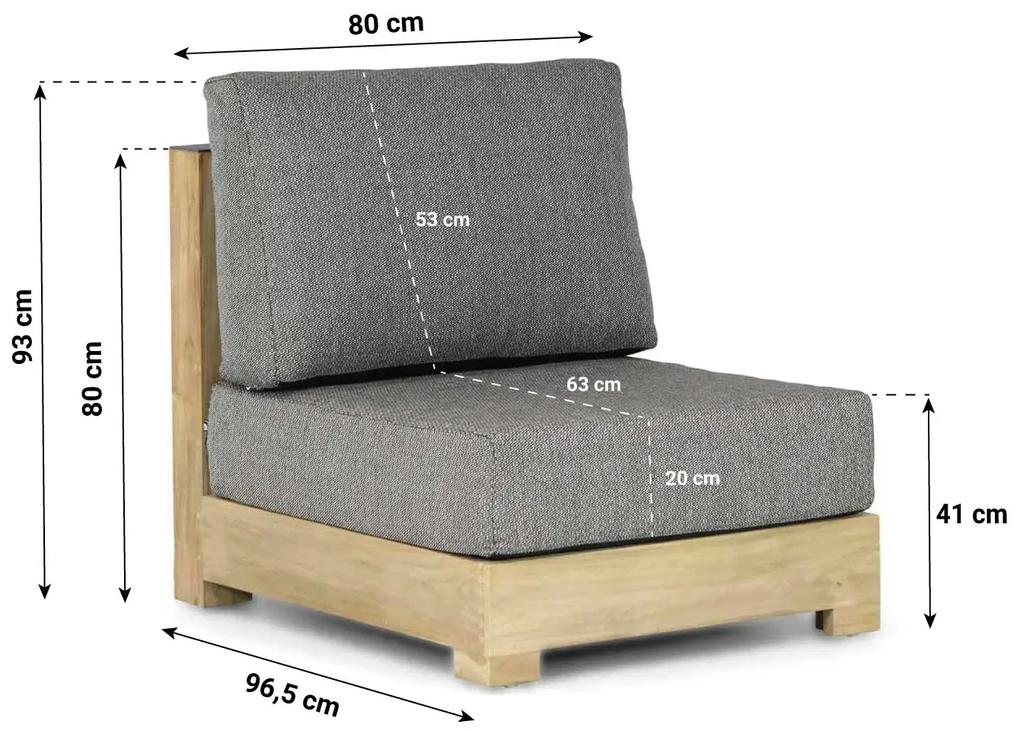Platform Loungeset Teak Old teak greywash 3 personen Santika Furniture Santika