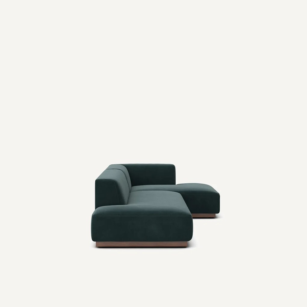 Rechter hoekbank XL in fluweel, Jacopo