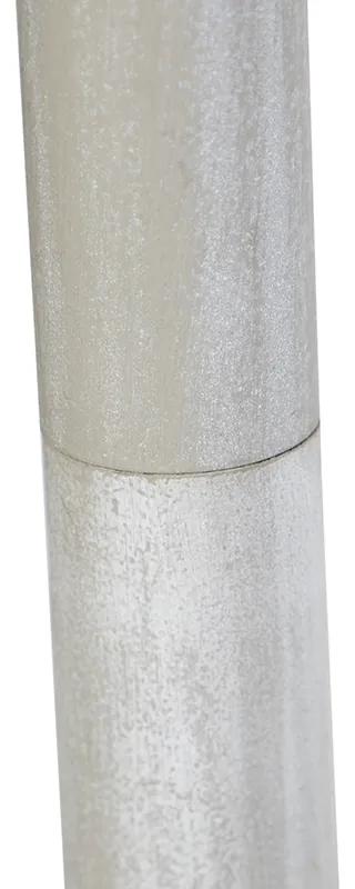 Landelijke vloerlamp grijs met zwarte linnen kap - Classico Klassiek / Antiek, Landelijk / Rustiek E27 cilinder / rond Binnenverlichting Lamp