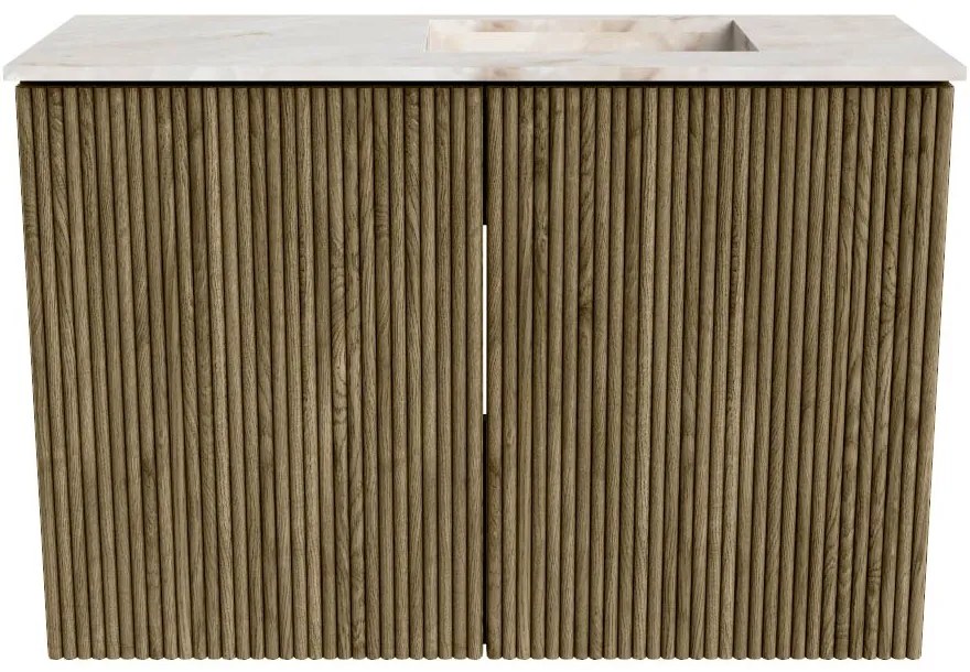 Mondiaz Joya DLux 60cm toiletmeubel dusk met wastafel faye rechts 1 kraangat frappe