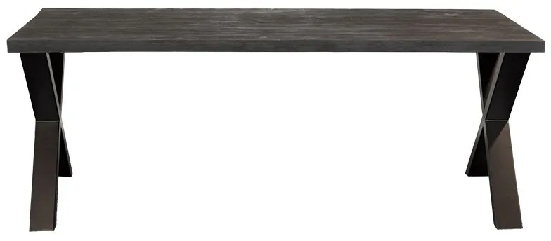 Eettafelblad massief Mango zwart - 240 x 100 x 78 cm - Bladdikte 5,6 cm