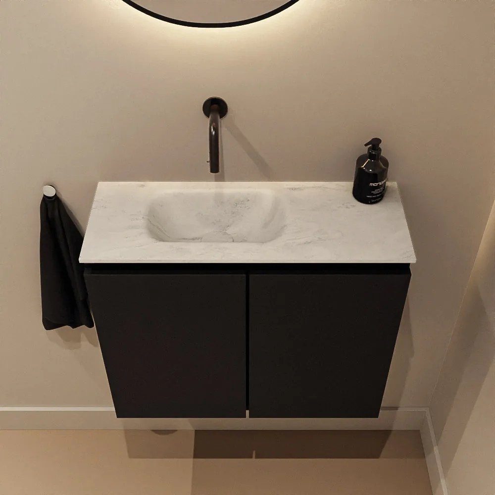 Mondiaz Ture DLux toiletmeubel 60cm urban met wastafel opalo links zonder kraangat