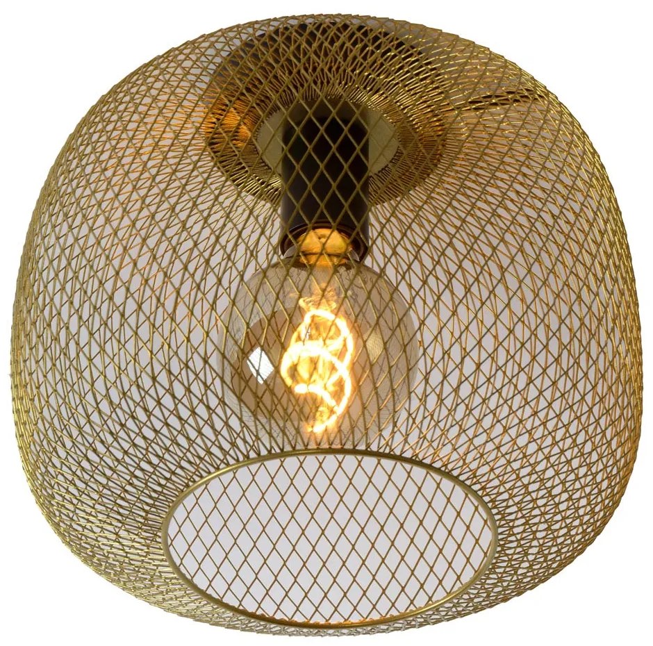 Lucide Mesh plafondlamp 30cm 1x E27 goud mat