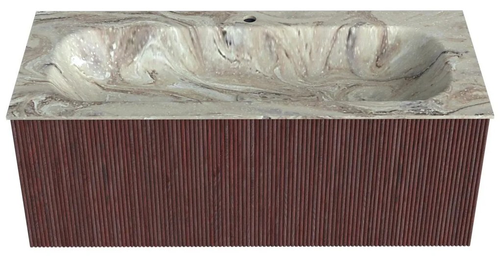 Mondiaz Kurve-dlux 110cm badmeubel ruby met 1 lade en wastafel big medium midden 1 kraangat glace
