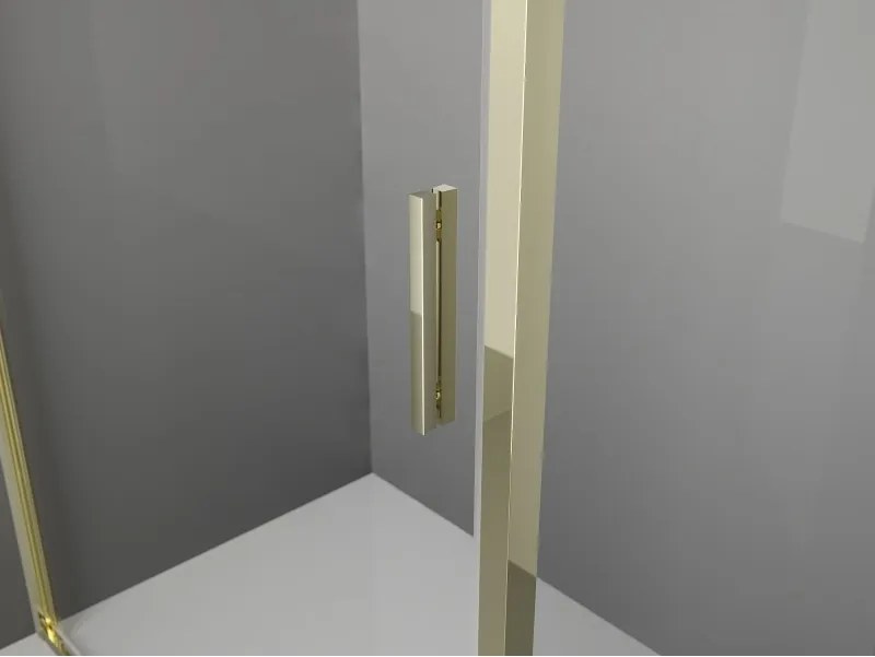 Mexen Exo-R vijfhoekige draaideur douchecabine 90 x 90 cm, transparant, goud - 812-090-090-50-00