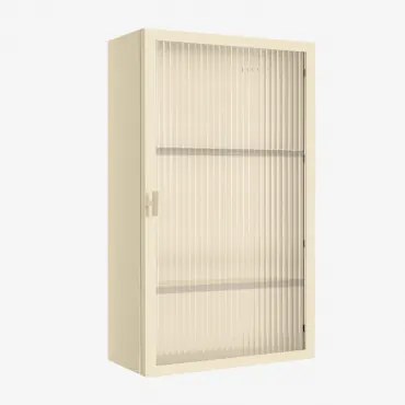 Paoline Wandvitrine Van Staal En Glas Beige – Crème - Sklum