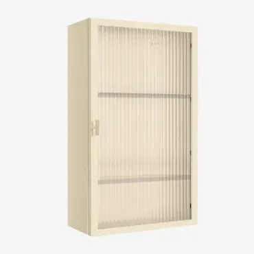 Wandvitrine Van Staal En Glas Paoline Beige – Crème - Sklum