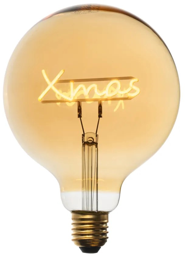 Kerst E27 LED lamp xmas filament G125 amber 1.8W 100 lm 1800K