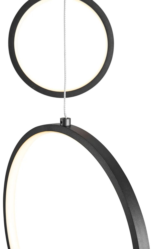 Design hanglamp zwart 9-lichts incl. LED 3-staps dimbaar - Vide Anella
