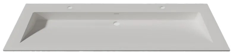 Lambini Designs Flora solid surface wastafel 140cm met kraangaten wit mat