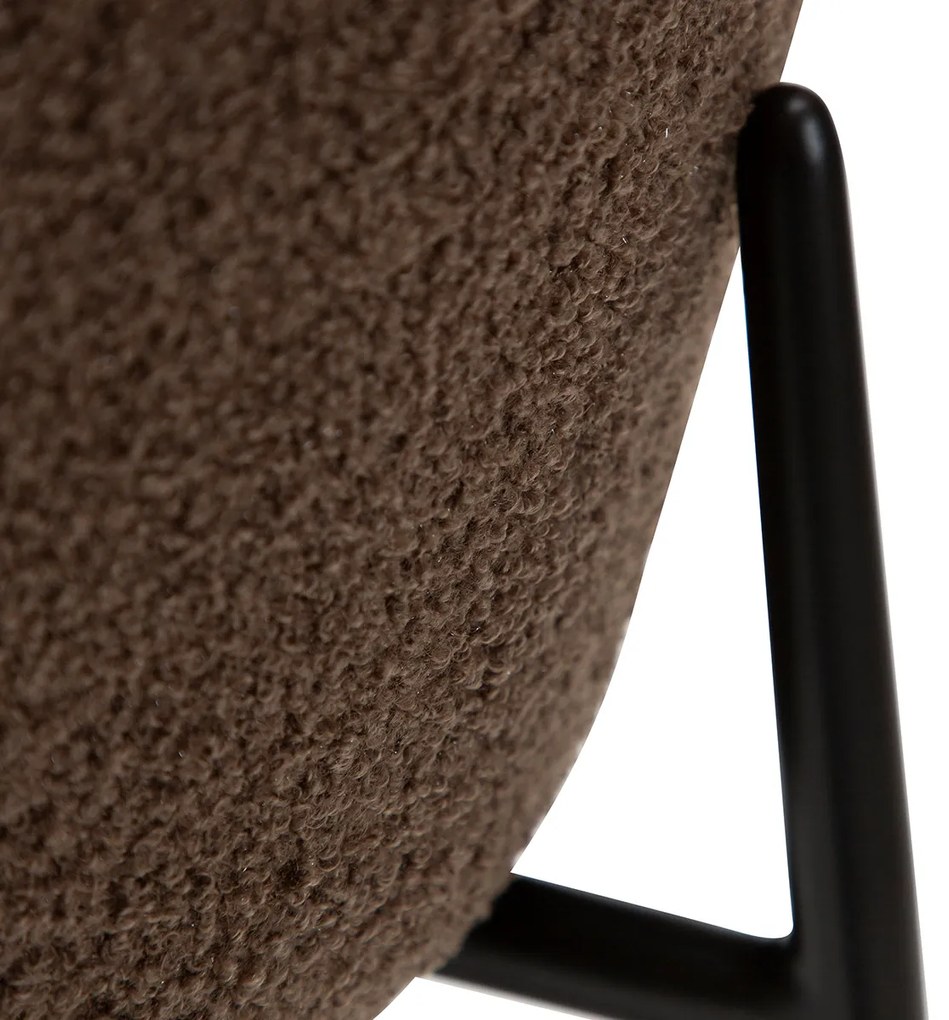 Dan-Form Orbit Barkruk Bruin Boucle Met Hoge Ronde Rugleuning