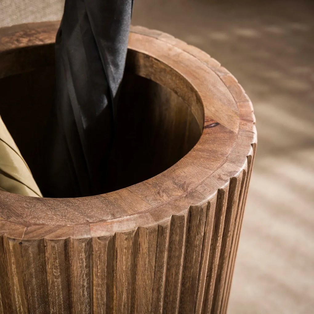 Houten Paraplubak Met Golvend Patroon